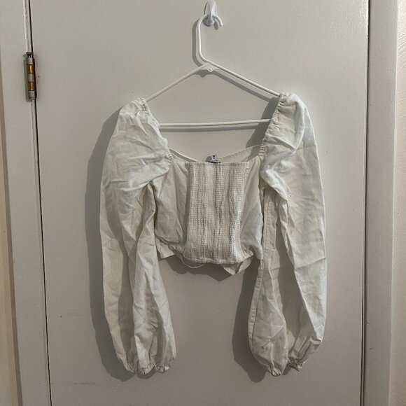 & Other Stories Cropped Ruched Blouse - Picture 2 of 3